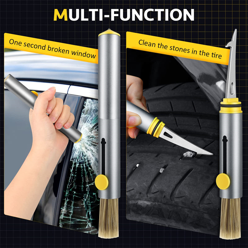 Multifunctional 3 in 1 - Car Detailing Brush / Window Breaker / Tyre Cleaning Hook