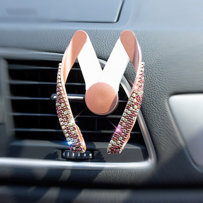 Diamond-Encrusted Car Mobile Phone Holder