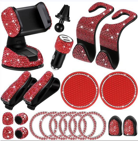 20 Piece Diamond Car Interior Accessories Set