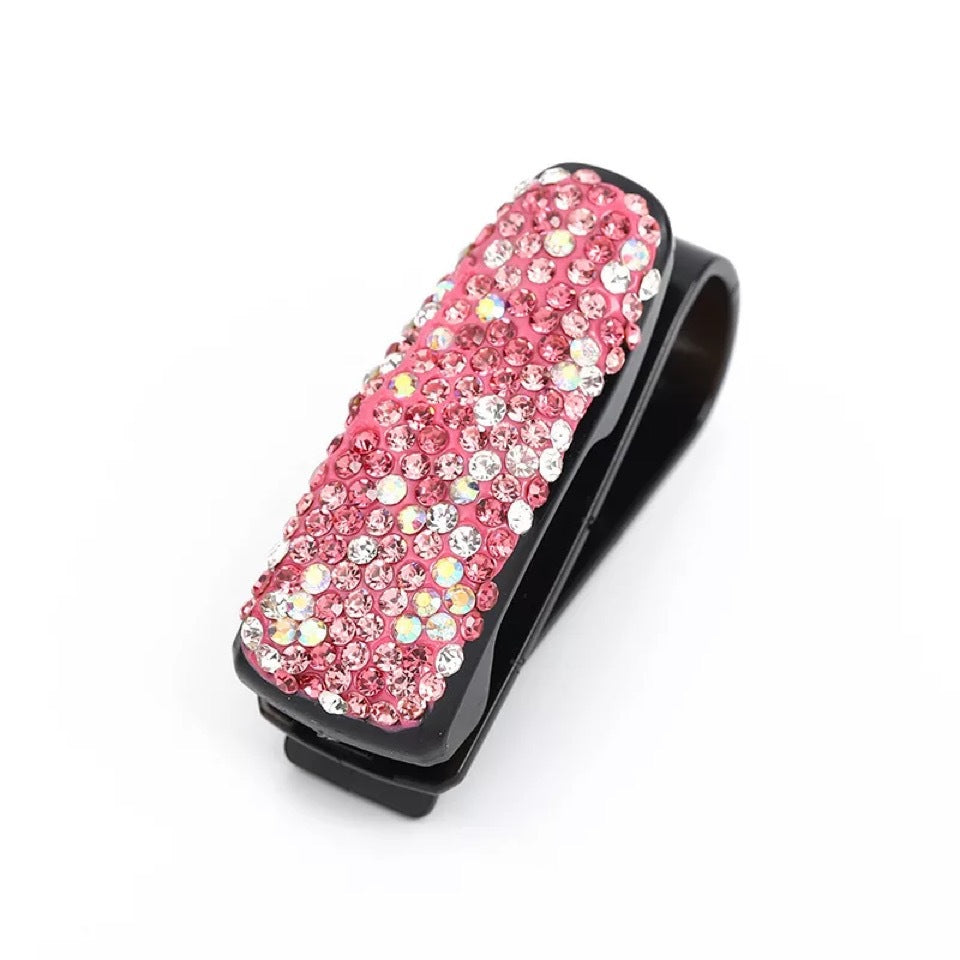 Diamond-Studded Car Glasses Clip