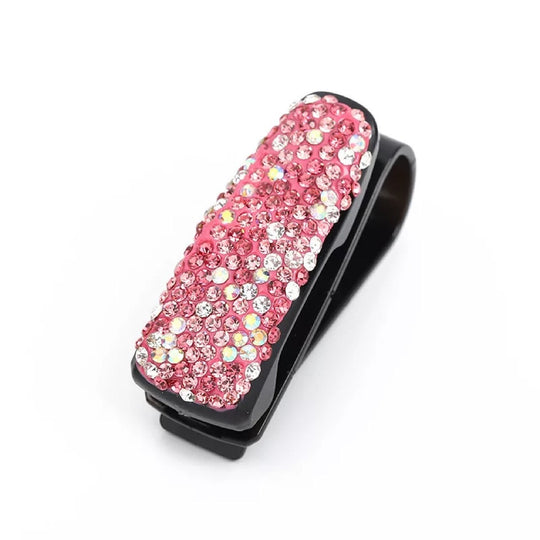 Diamond-Studded Car Glasses Clip