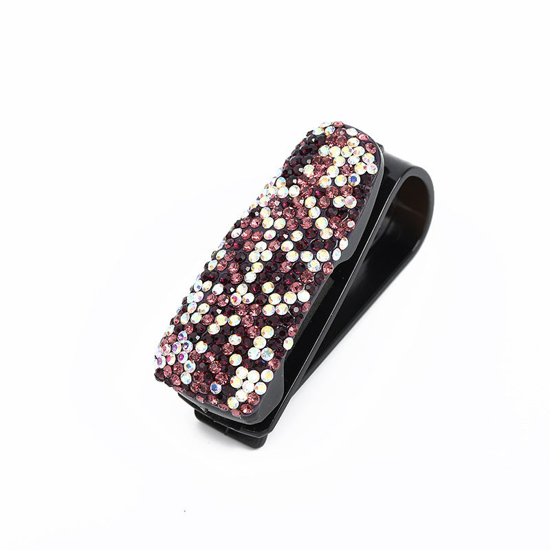 Diamond-Studded Car Glasses Clip