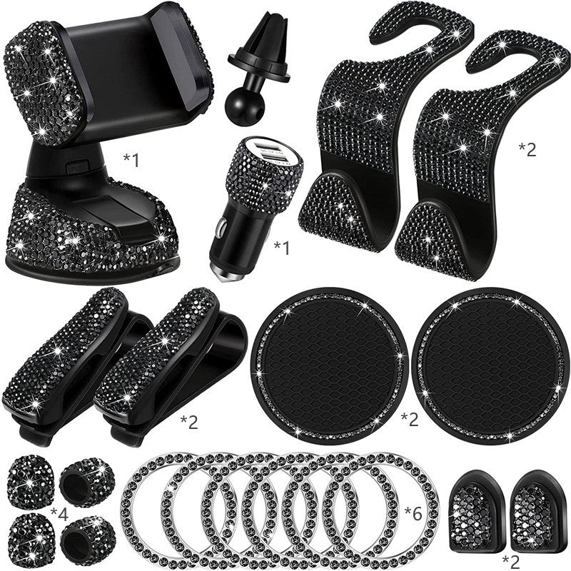 20 Piece Diamond Car Interior Accessories Set