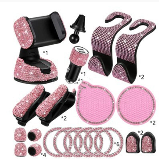 20 Piece Diamond Car Interior Accessories Set